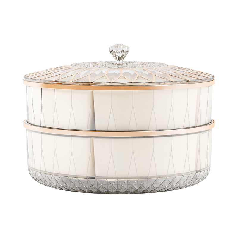 艾仕可（ASCOR）红色乔迁之喜果盘轻奢高档结婚糖果盒客厅茶几家用2025新款高颜值 双层可旋转-红色【可拆卸 独立分格】