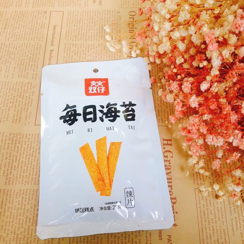 回忆办公室宿舍休闲零食湖南特产网红麻辣条 每日海苔白色试吃5包装