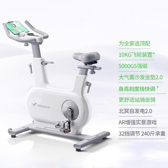 WOLK WOOK动感单车家用款健身房器材自行运动室内减肥锻炼专用 自发电-升级10KG飞轮组-可调-大沙发气囊坐垫