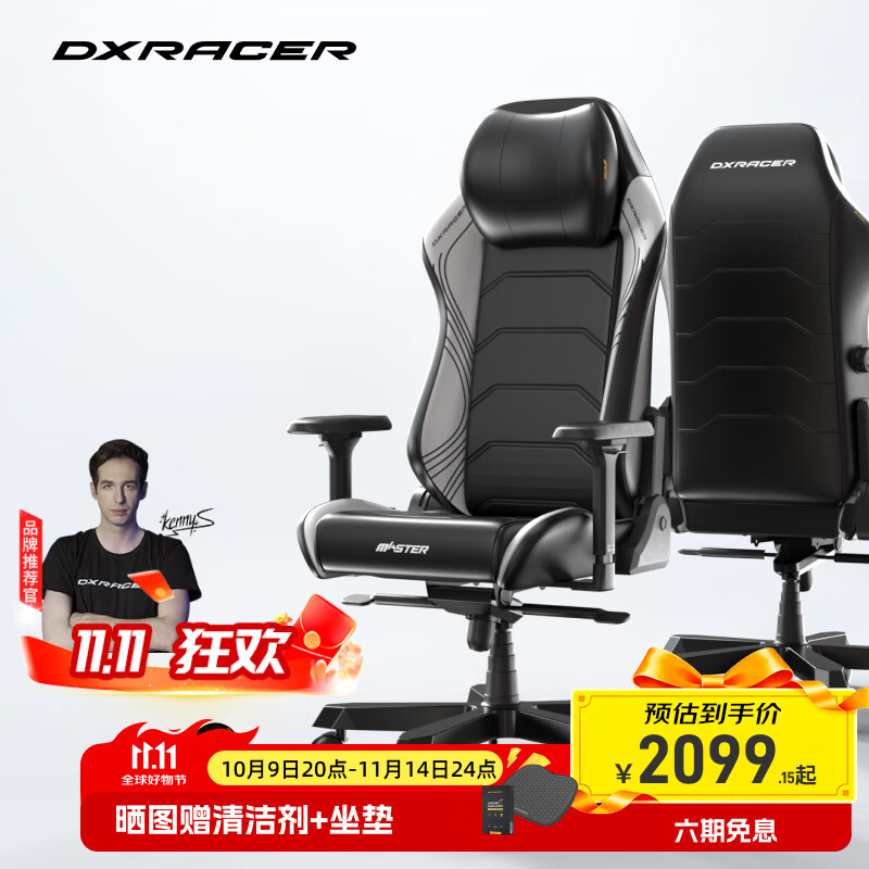 迪銳克斯 大師系列中大號(hào) 迪銳克斯電腦椅老板椅辦公椅電競椅人體工學(xué)椅子 黑白色 /皮革