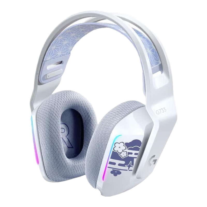 羅技(Logitech)【日本直郵】Kamisato Ayaka神里綾華特別版無(wú)線游戲耳機(jī)頭戴式藍(lán)牙耳機(jī) 雙區(qū)RGB燈光沉浸式音頻 G733-GE-AYA