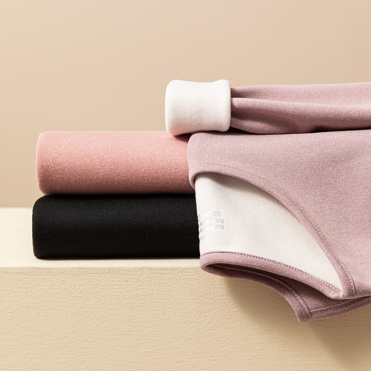 顶瓜瓜双层加厚秋冬女士加绒保暖内衣女圆领亲肤暖绒秋衣秋裤女套装 苏沐紫 L (165)