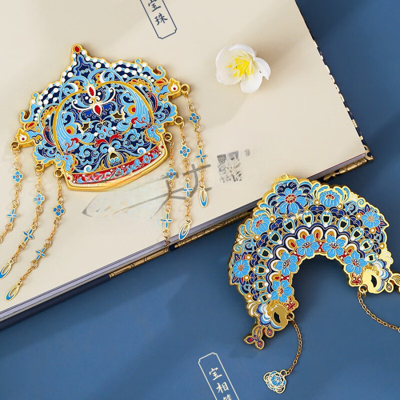 北京故宫博物馆凤冠冰箱贴文创西安青岛南京院国博上海纪念品 宝相簪花冰箱贴—卡纸装