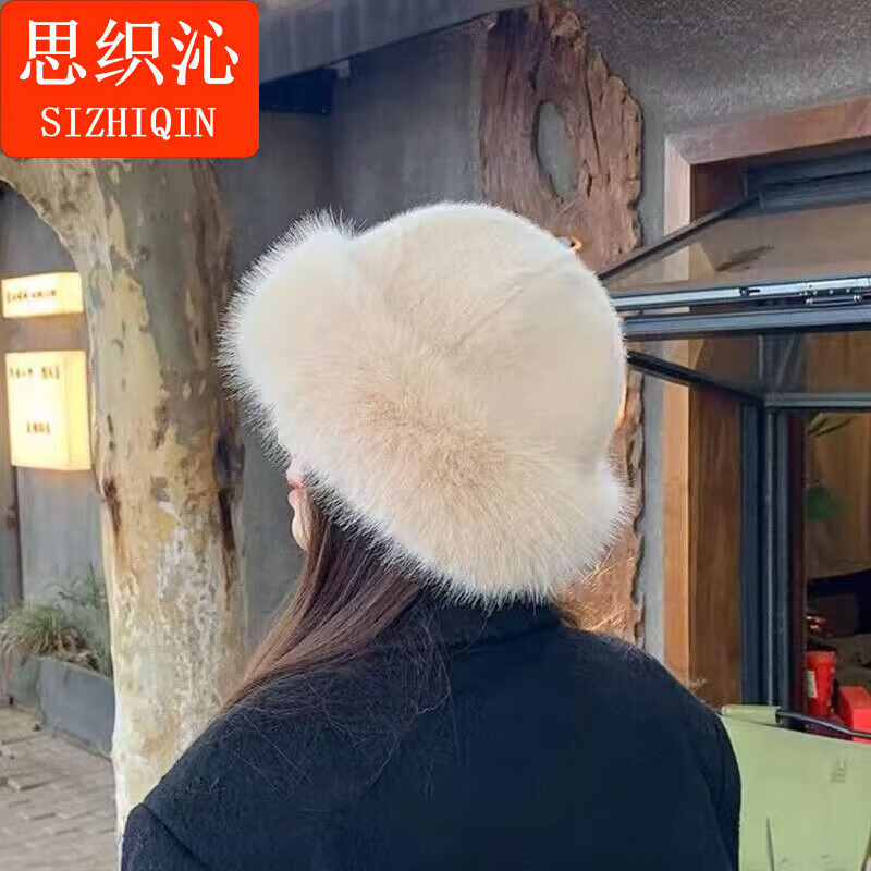 思织沁毛绒帽子女秋冬季加厚保暖护耳套头蒙古帽可爱防风防寒纯色雷锋帽 纯色蒙古帽【奶茶色】