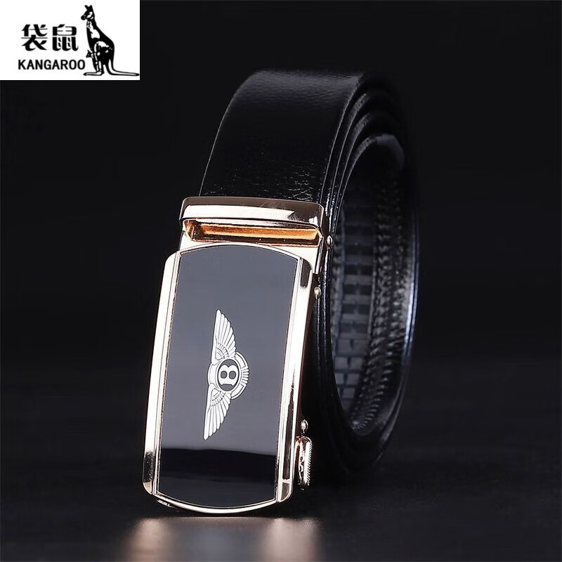 皮带真皮自动皮带男款腰带年轻人结实耐用西装裤带潮 【宾利金色】