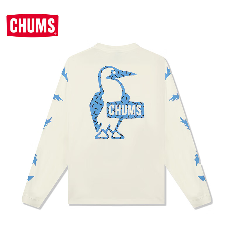 CHUMS洽洽鸟长袖T恤户外休闲卫衣棉质艺术家联名男女同款CH01-2636 CH01-2636-W001 XL （180）