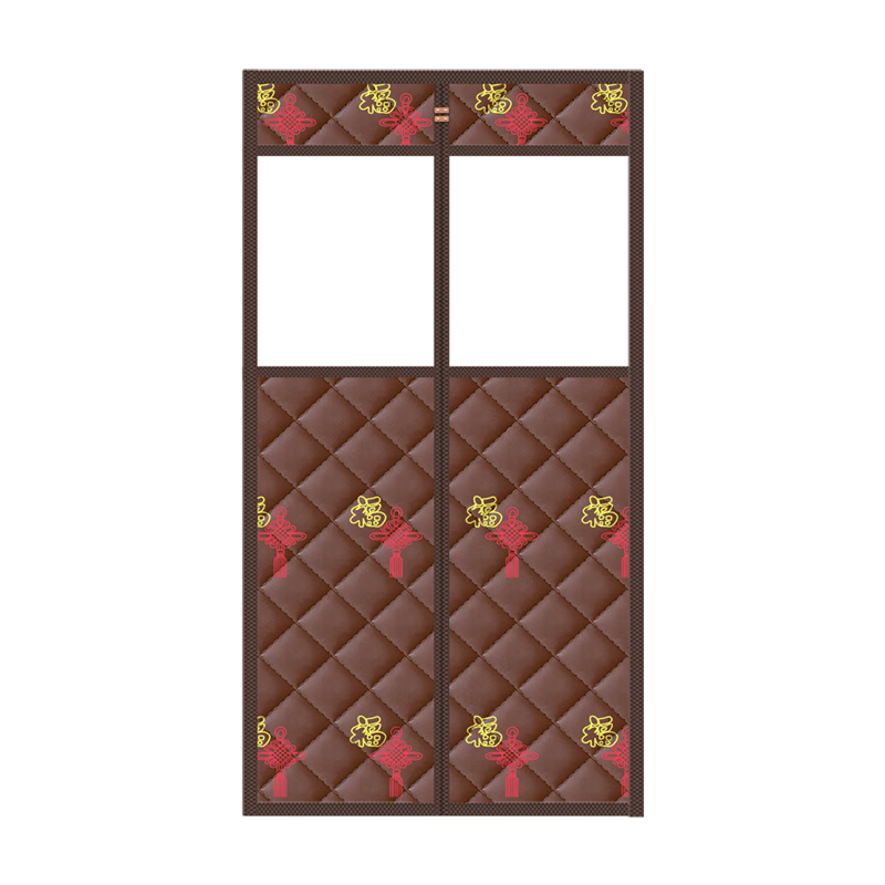 纱屋净免打孔刺绣门帘防风保暖冬季棉门帘家用加厚空调保温防寒磁吸帘子 【PVC窗口】福临门【四边加宽-整根磁条】 宽90*高200cm