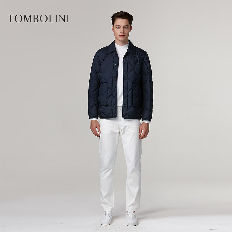 东博利尼【商务羽绒服】轻柔高蓬鹅绒服哑光肤感降噪面料藏青色 藏青色 均码 50