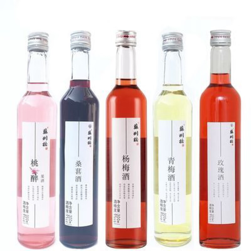 蘇州橋果酒梅子酒玫瑰酒桃花酒桑葚酒青梅酒楊梅酒300m 300mL*5瓶