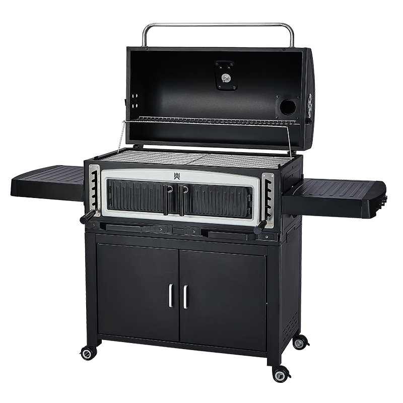 meritcook火牧人庭院燒烤爐家用燒烤架木炭戶(hù)外別墅烤肉燒烤爐美式大燜烤爐 鳳凰Z10烤爐+電動(dòng)烤支