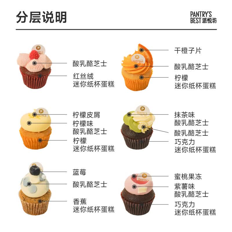 派悦坊迷你纸杯蛋糕礼盒杯子办公室下午茶聚会甜品同城当天配送北京上海 12个装