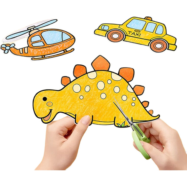 儿童涂鸦送蜡笔大画纸填色幼儿园宝宝涂颜色绘画本手绘描红画册水彩画卷 涂鸦画卷-随机1卷+油画棒