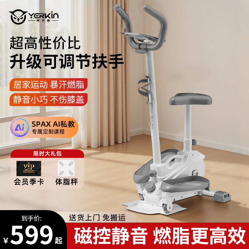 英尔健家用椭圆机健身车磁控静音太空漫步机室内有氧运动踏步机 [高性能版]在线运动数据+整机碳钢