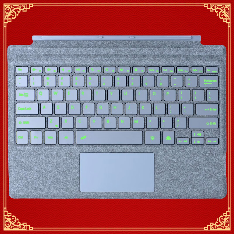 适用微软SurfacePorn34567键盘保护壳Surfacepro5七彩背光键盘套 Surface键盘*黑灰色(常规*拨动开关 微软SurfacePro34567/7+蓝牙键盘