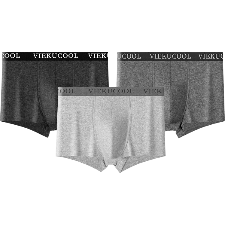 纯棉男士内裤抗菌透气平角裤头宽松大码男款四角短裤衩青少年新款 4条装【浅灰+中麻灰+深灰+黑色】 3XL（140-160斤）