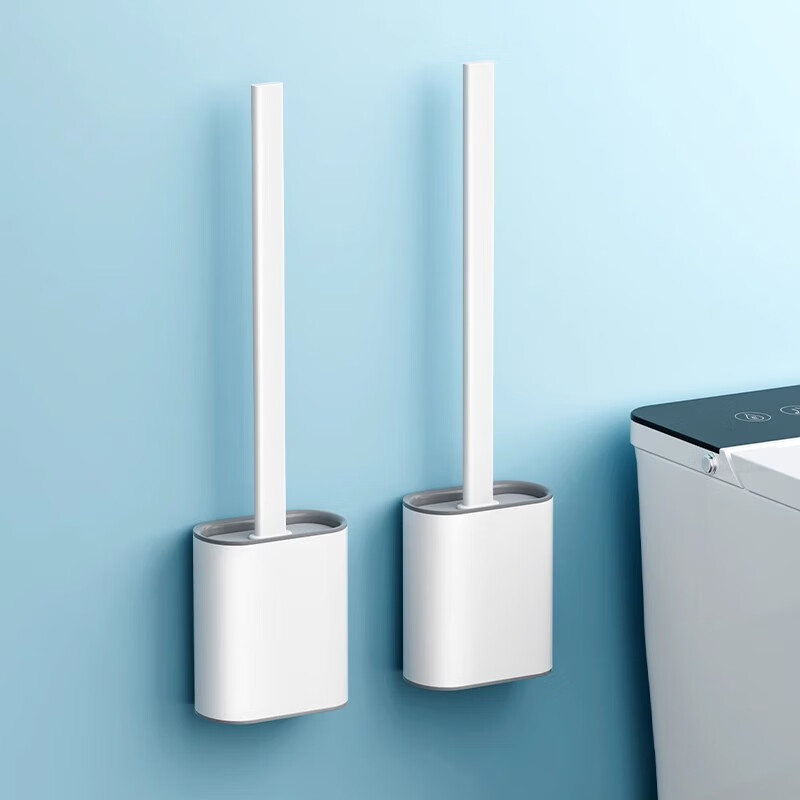 吱凡日本马桶刷家用无死角壁挂式硅胶洗厕所的刷子神器卫生间清洁套装 【马桶刷×1+清洁剂×1】独卫推荐