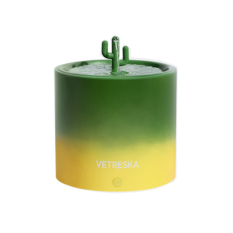 未卡无线水泵款猫咪自动喝水用品喂水器 仙人掌语音智能宠物饮水机 217*180*180mm