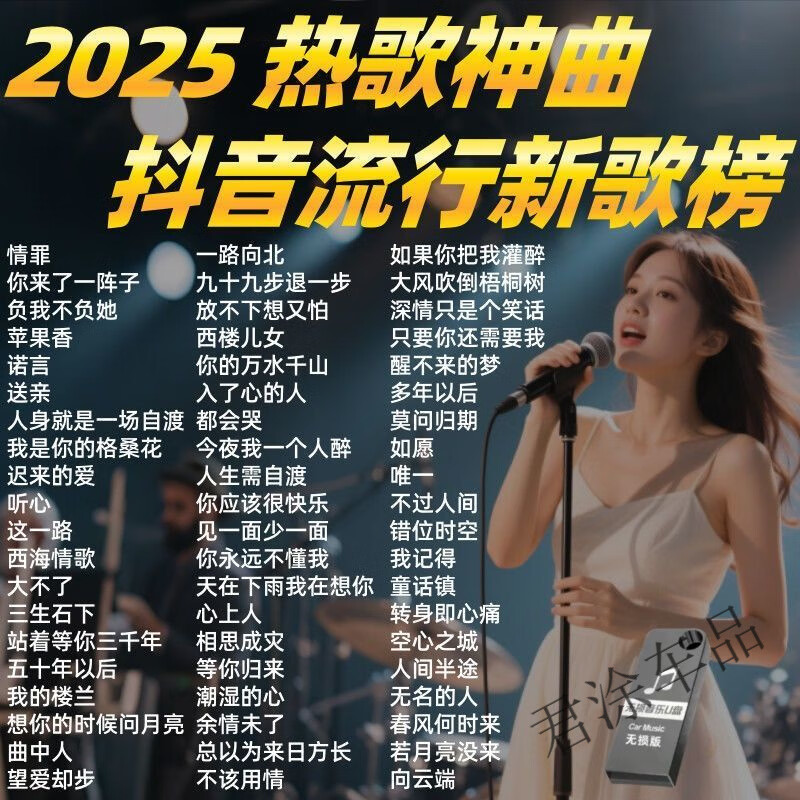 2025抖音热门车载u盘音乐新歌曲视频mv高清mp4mp3高音质优盘音响 抖音热门新歌/黑胶无损音质芯片 2025抖音流行歌曲-150首