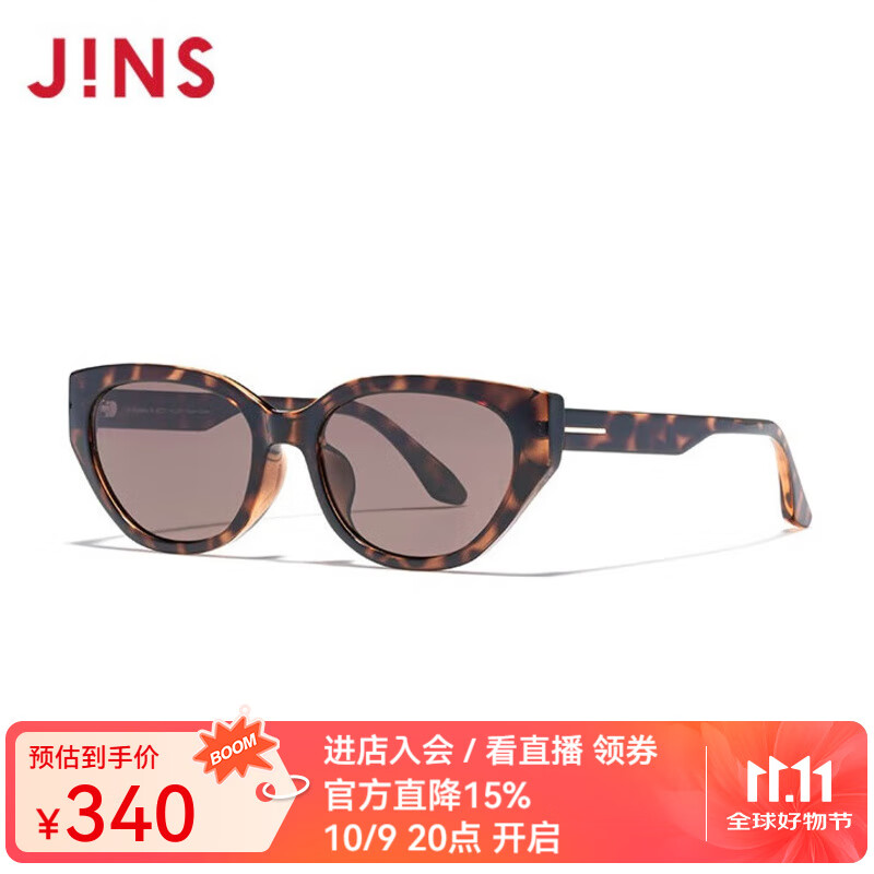 睛姿（JINS）2025春酷颯風格時尚感女款太陽鏡墨鏡LRF25S058 85棕色玳瑁
