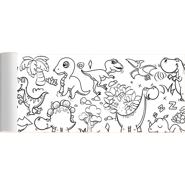 涂鸦大画纸儿童填色绘画纸画卷幼儿园宝宝涂色画布画画本画册蜡笔 交通工具 300mm*900mm