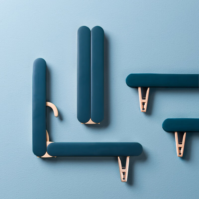 易旅（Etravel）多功能旅行折叠衣架包邮收纳晾衣架旅游神器出差酒店伸缩多功能 【折叠衣架+带两个夹子】白色2个装