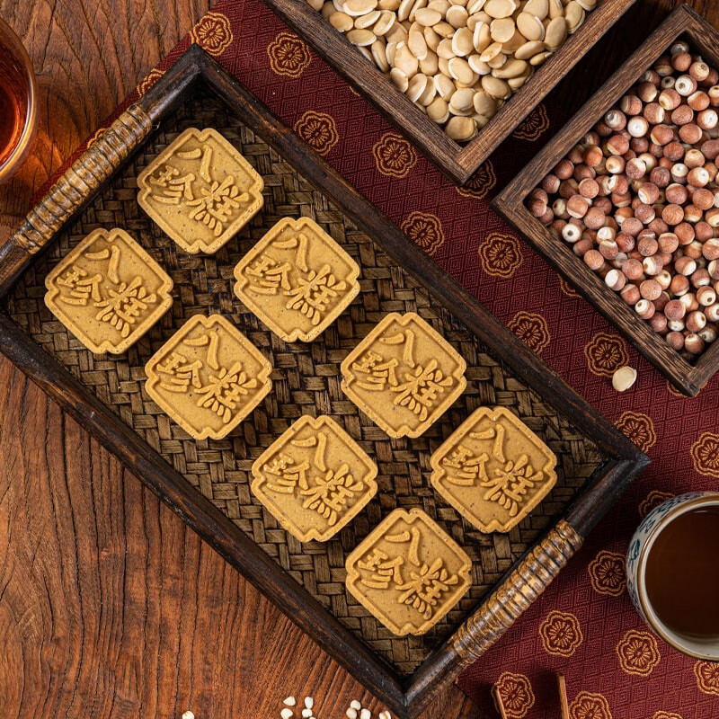 楊先生茯苓山藥芡實(shí)八珍糕糕點(diǎn)健康零食代餐老人食品脾胃無(wú)糖精 【 德壽八珍糕6枚*4盒裝，更畫(huà) 劃算】.