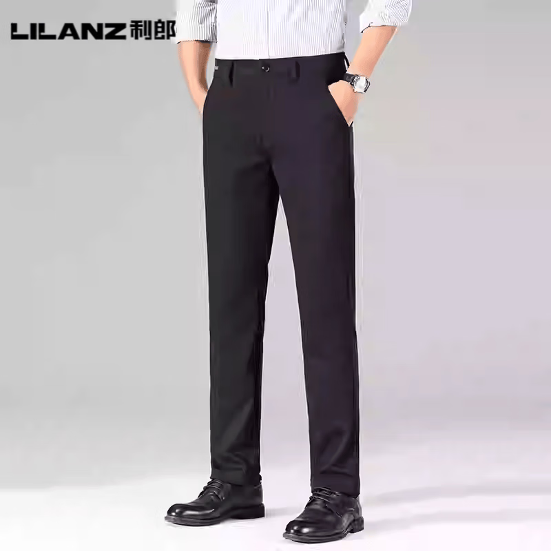 利郎（LILANZ）休閑褲男2025年秋冬季新款時(shí)尚商務(wù)修身抗皺免燙中年直筒西褲 黑色 黑色 29