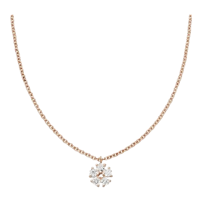 蕭邦（Chopard）女士可調節長(cháng)度K玫瑰金ct實(shí)驗室鉆石項鏈 ROSE GOLD ONE SIZE