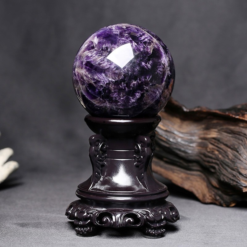 球紫气东来原石人工打磨旺事业办公开业礼品送礼佳品 精选直径4厘米