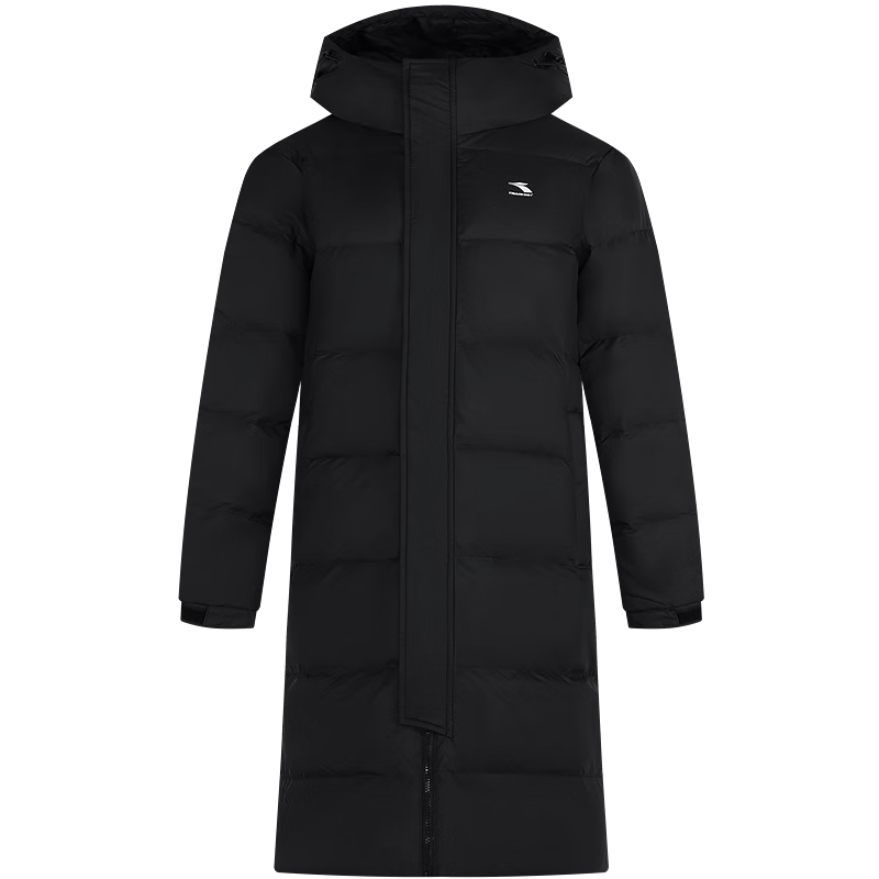 361°羽绒服冬季男女同款长羽绒服常规舒适运动外套 超级黑 M