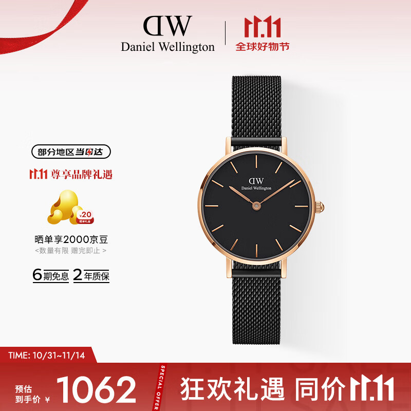 丹尼尔惠灵顿（DanielWellington）DW手表女经典钢带女士手表时尚欧美表送女友节日礼物DW00100245
