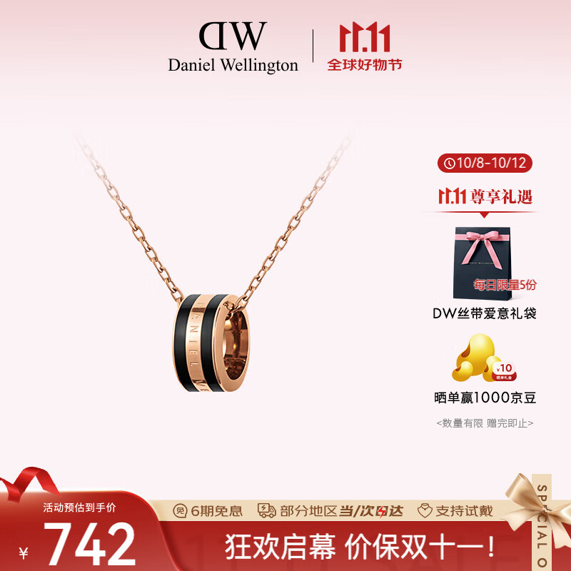 丹尼尔惠灵顿（DanielWellington）DW项链女情侣吊坠百搭时尚锁骨链七夕情人节礼物送女友DW00400305