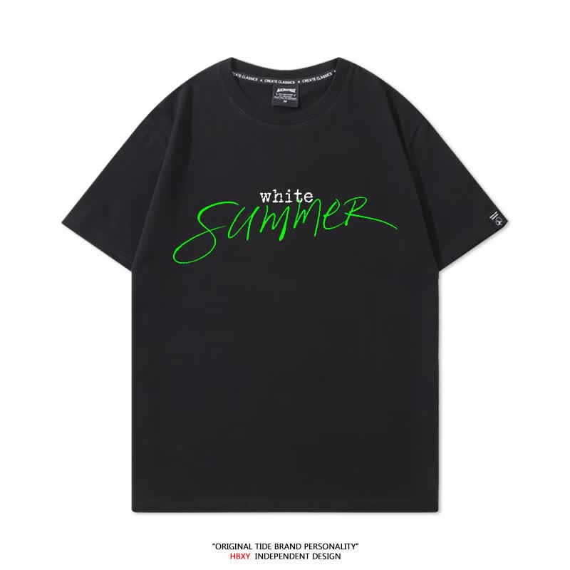 皇古迪林家谦2025年演唱会T恤短袖男女休闲WhiteSummer应援周边圆领上衣 黑色 短袖-01 林家谦White Summe S
