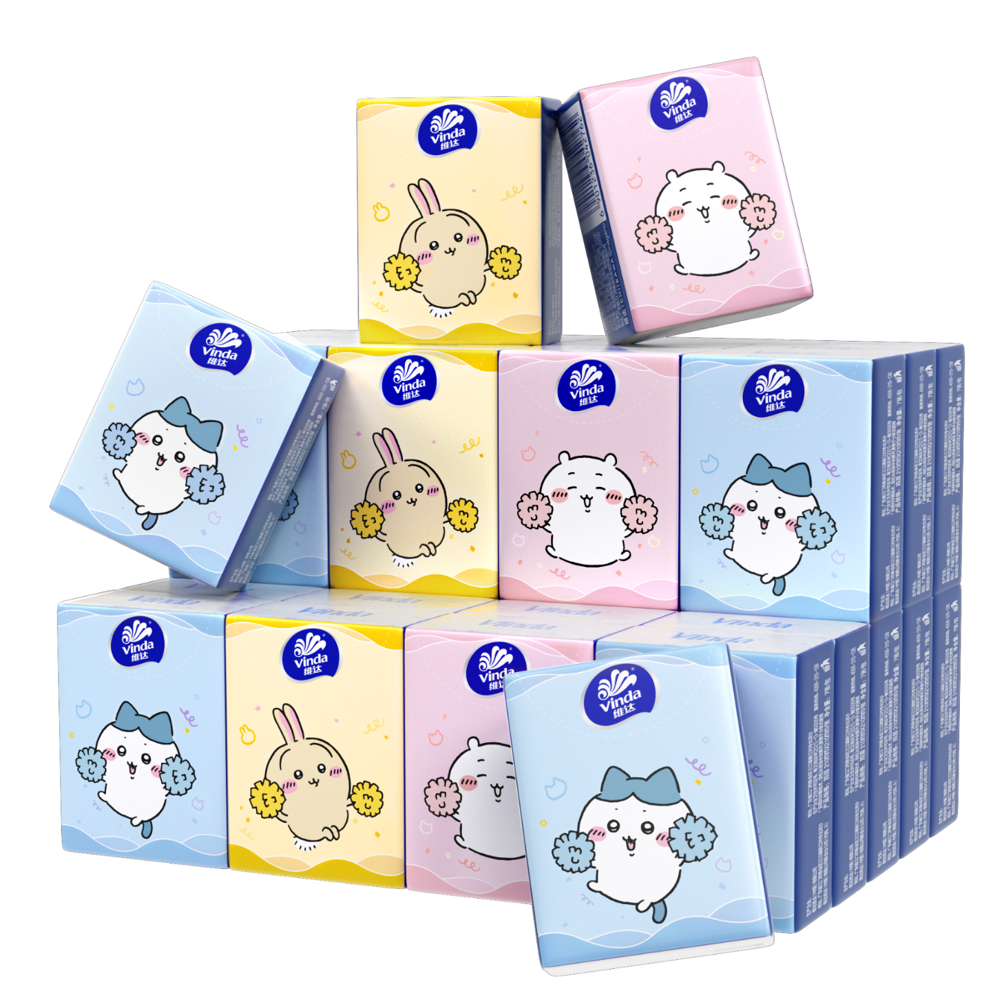 维达（Vinda）|CHIIKAWA 超韧手帕纸4层7片36包 盟友印花对半撕 出行便携装小包