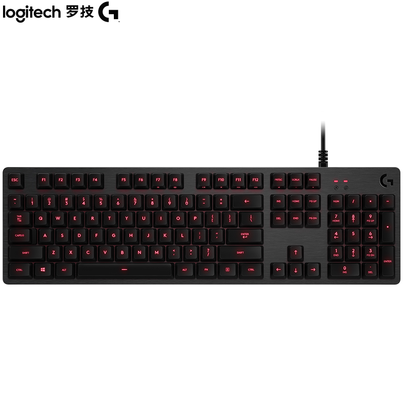 罗技（G）G413机械键盘 K845升级版 有线机械键盘 游戏机械键盘 全尺寸背光 铝合金机身 吃鸡键盘 黑色