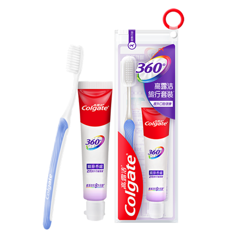 高露洁（Colgate）便携式旅行牙膏牙刷套装 （牙膏40g+护龈牙刷） (颜色包装随机发)
