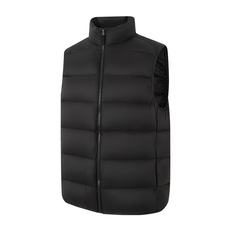 京东京造【零压系列】轻薄羽绒服男外套冬季 防钻绒马甲背心男 曜石黑 L
