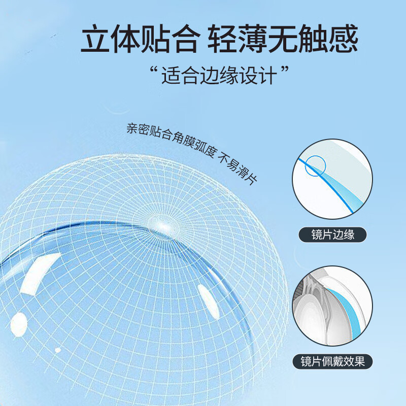 Sweet Color透明隐形眼镜【透明日抛10片】水润蓝片一次性隐形近视眼镜 375度