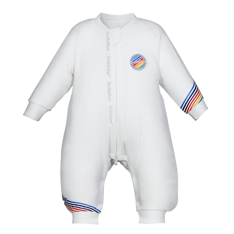 bebebus婴儿睡袋春秋冬儿童恒温分腿连体睡衣宝宝四季通用防踢被双层M码