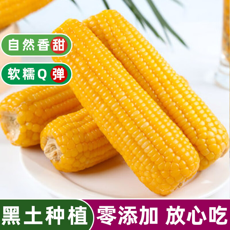 守望乡村（KEEP W-VILLAGE GO）【好吃】东北黄玉米 黏甜糯香甜玉米棒苞米 真空包装米玉米棒 黄玉米8支【单支250g精品大棒玉米】