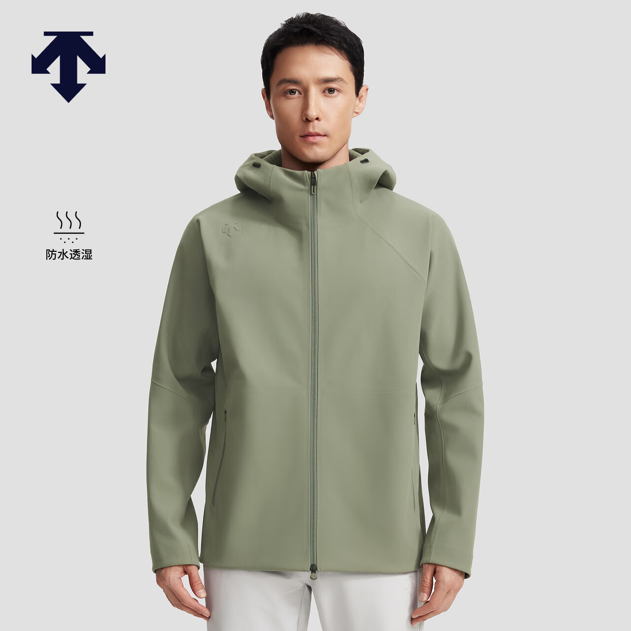 DESCENTE迪桑特TRAINING综训运动健身防水透湿男士加绒梭织外套 KK-卡其色 2XL (185/104A)