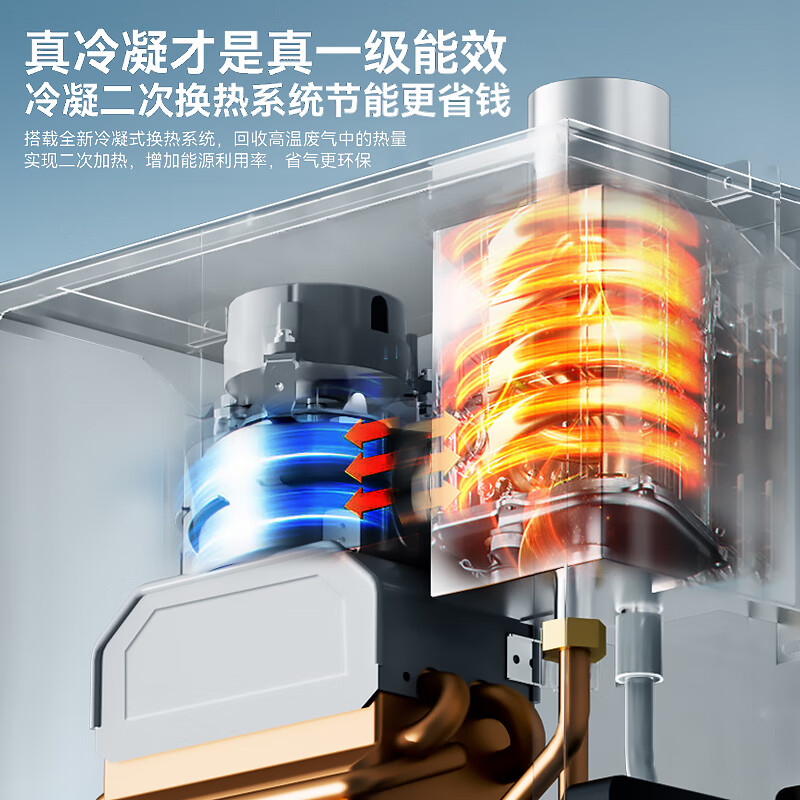 荣事达【免费上门安装】燃气热水器一级能效家用冷凝式 智能四分段燃烧恒温 星空灰钢化玻璃 天然气款 16L 【超一级能效】冷凝节能+净水浴+四分段燃烧