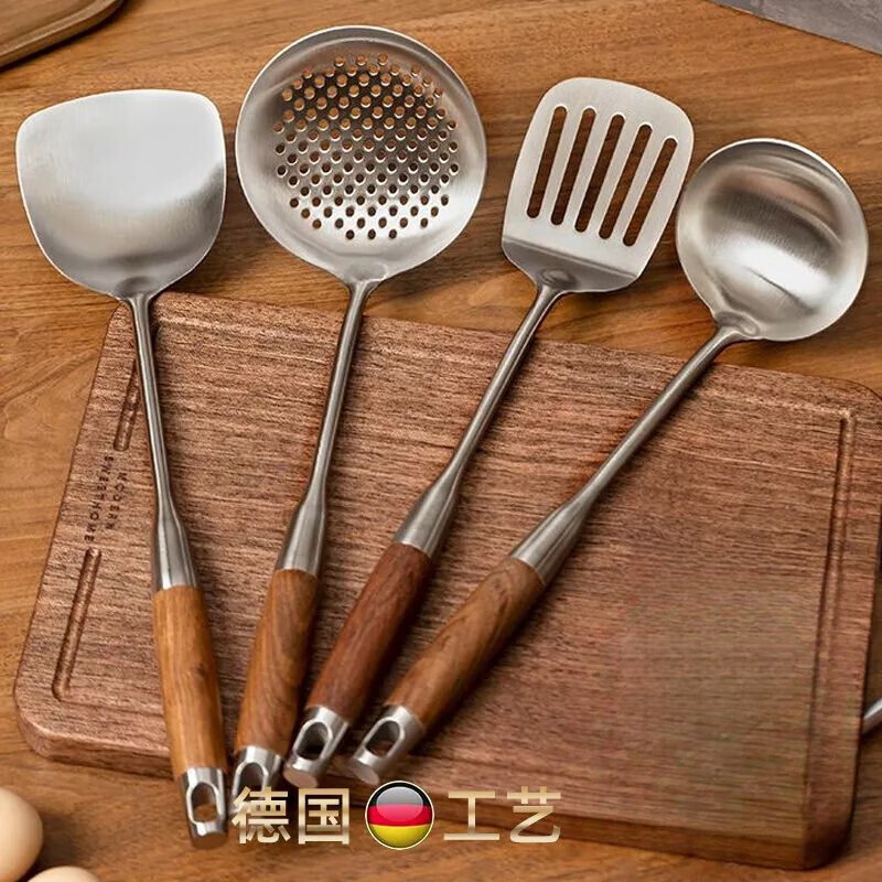 GIOIO德国316级不锈钢锅铲漏勺汤勺煎铲饭勺炒菜锅厨房家用品厨具套装 漏勺 高质量【一件】