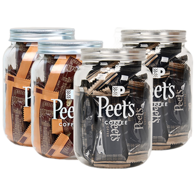 Peet's Coffee皮爺杏仁焦糖果仁獨立包裝咖啡伴侶15顆*4罐裝（海鹽*2+伯爵*2）