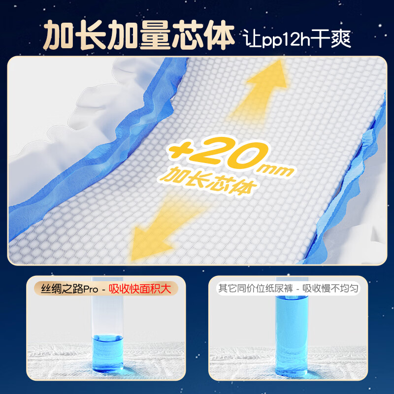 BUBU丝绸之路PRO拉拉裤蚕丝蛋白柔软透气婴儿尿不湿 拉拉裤旅行装XXL码16片