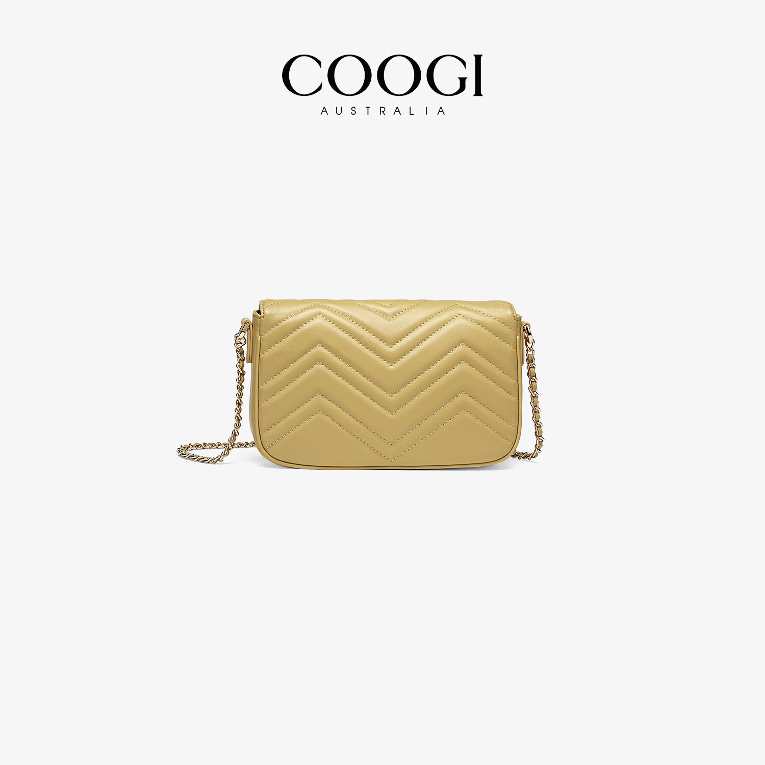 COOGI包包女包奢侈品牌2025包女斜挎包女生日礼物送女友老婆 黄色 22*5.5*13.5