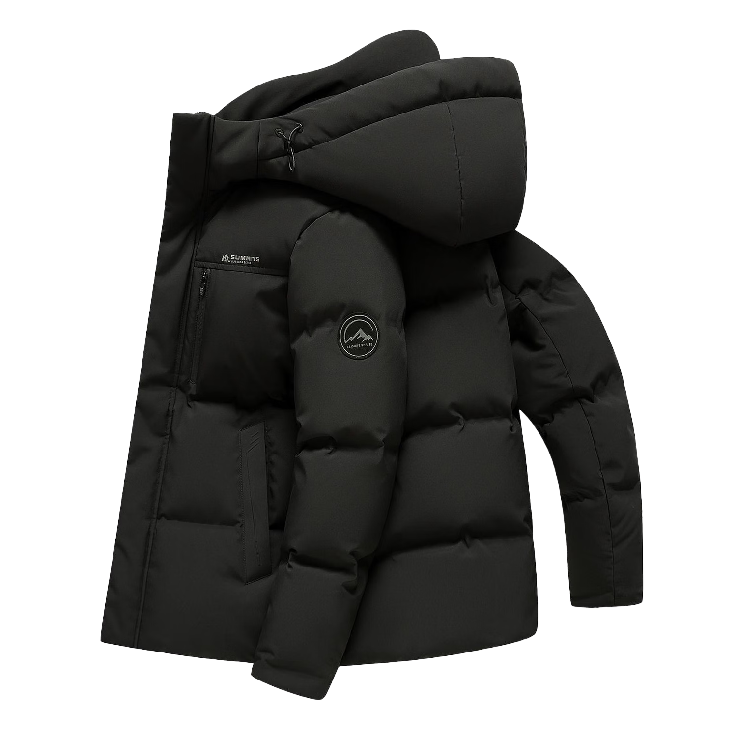 鸭鸭羽绒服男短款冬季保暖加厚中年商务休闲时尚宽松连帽老年爸爸外套