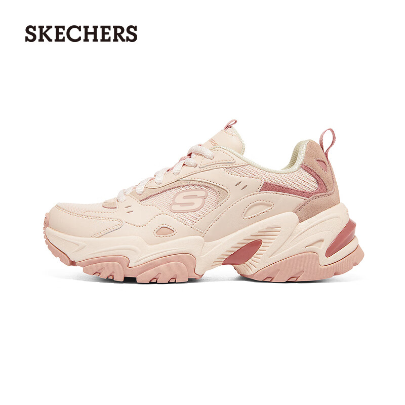 斯凯奇（Skechers）熊猫鞋女鞋秋季二代机甲鞋厚底老爹鞋时尚休闲运动鞋增高鞋149916