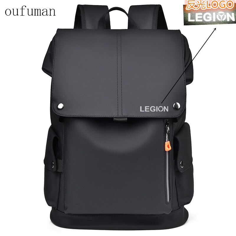 欧芙曼联想拯救者Y9000p电脑包16英寸Y7000p笔记本双肩包游戏本减震 黑色(潮酷041)无标 可放机械键盘 16英寸 升级防水防摔