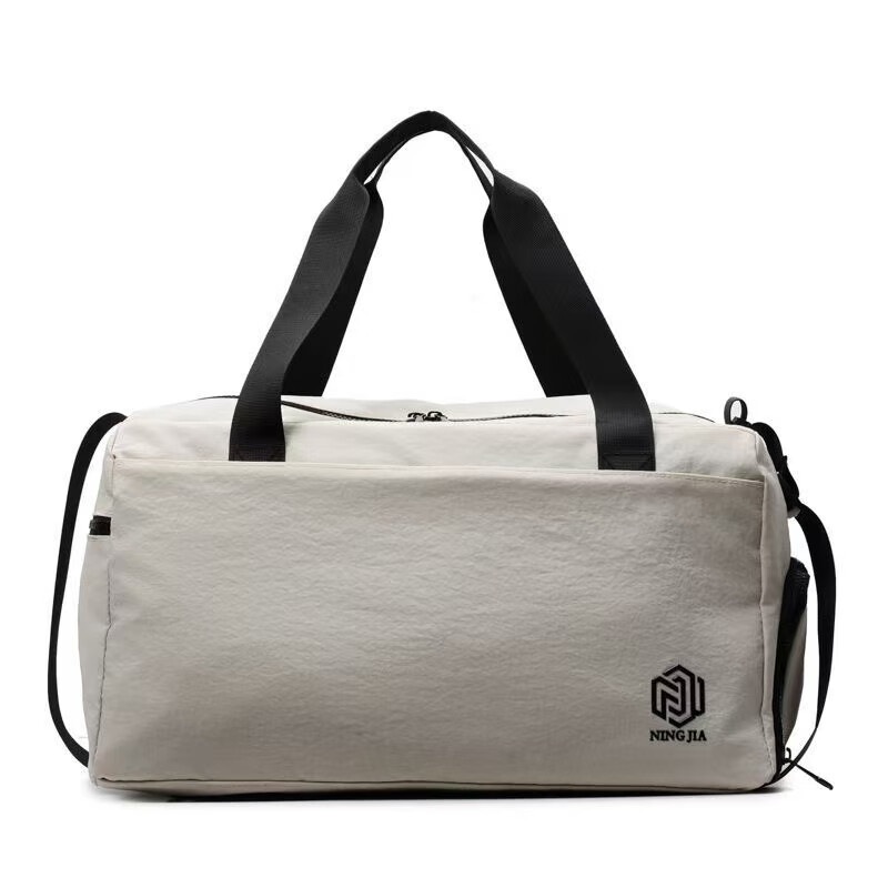 DRYWORLD短途旅行包女神节手提行李包干湿分离健身包可套拉杆箱 米白色